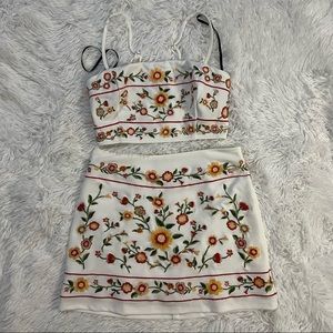 Forever 21 Embroidered Matching Skirt Set Herencia Clothing Dupe